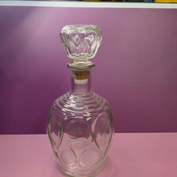 Mid Century Glass Decanter Textured Bubble Design barware - Picture 2 of 10